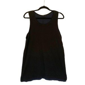 VINCE Black Pima Cotton Tank Top